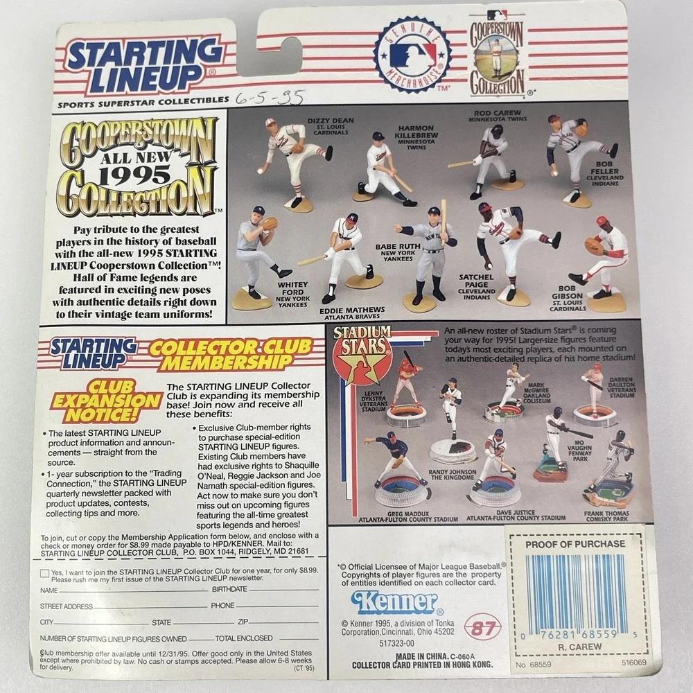 1995 Starting Lineup Rod Carew Cooperstown Collection Minnesota Twins MLB